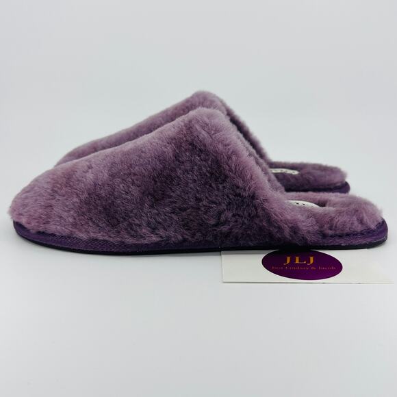 Coach Women's Zennie Signature Shearling Sheep Fur Slippers CM676 Purple Size 6 - Picture 5 of 12